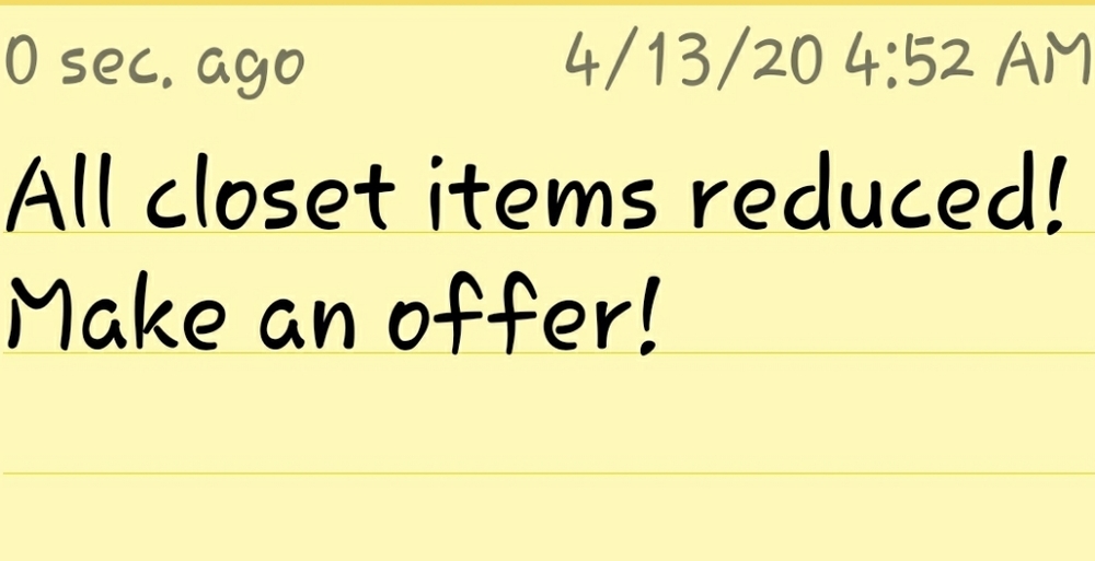 All closet items